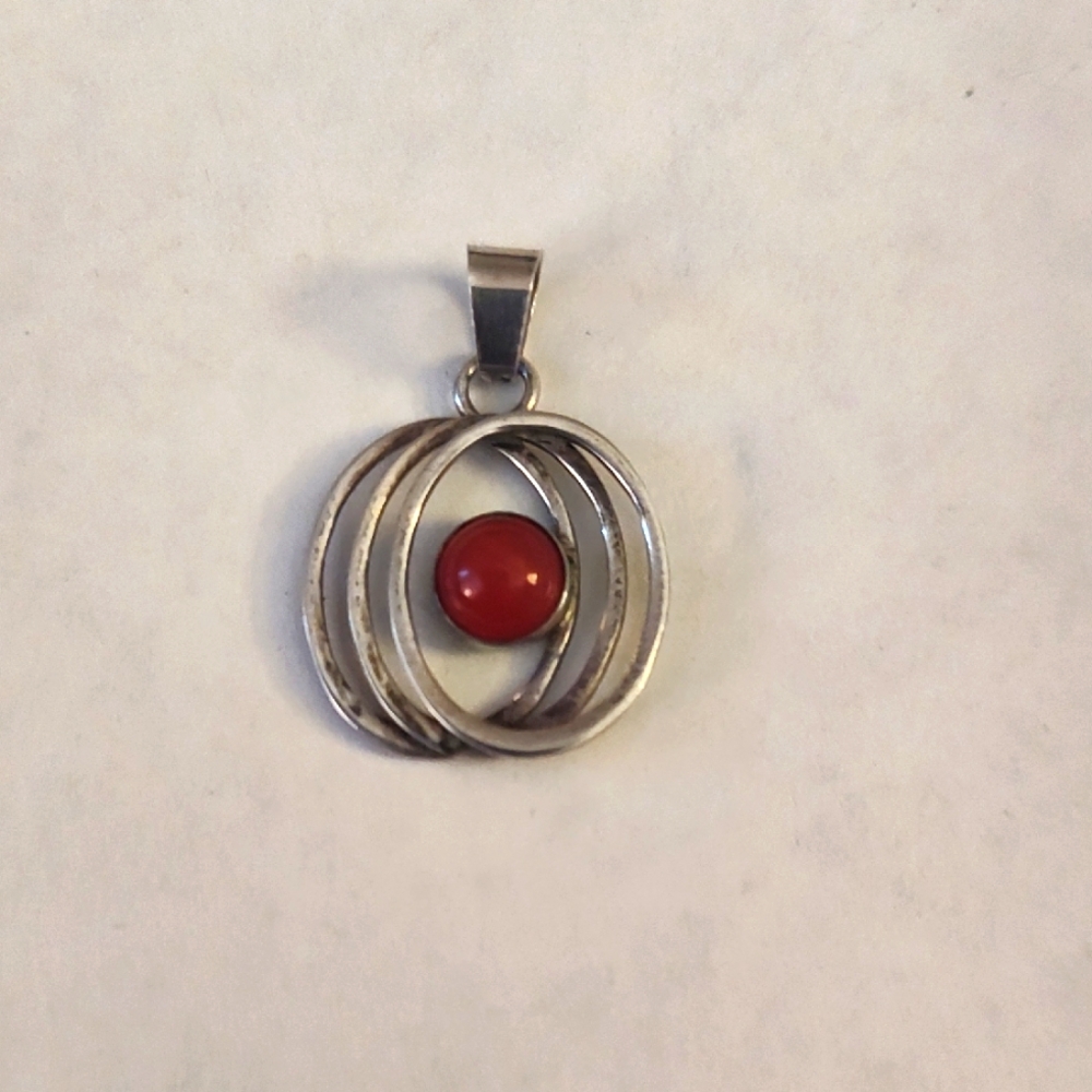 Silver and Carnelian Pendant